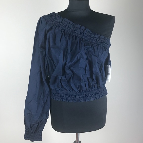 Free People Tops - Free People Navy Blue One-Shoulder Top NWT